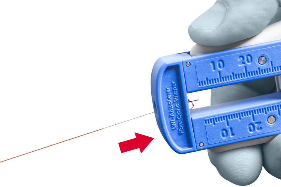 LWL Hassas Sıyırıcı S | for stripping fibre optic cables Ø 0,125 mm I precise work due to adjustable length stop from 5 - 45 mm