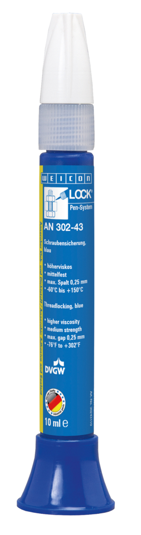 WEICONLOCK® AN 302-43 Cıvata Sabitleyici | Orta mukavemetli, daha yüksek viskoziteli, içme suyu onaylı