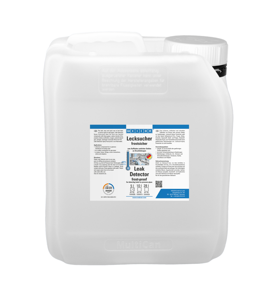 Kaçak Arama Spreyi- Donmaya Karşı Dirençli | -15 °C'ye kadar basınçlı hatlardaki çatlakları bulmak için