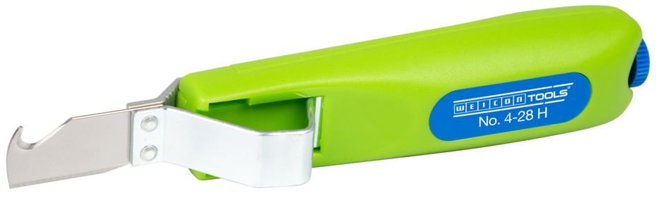 Kablo Soyucu No. 4-28 H Green Line | Sürdürülebilir kablo sıyırma aleti I kanca bıçak ve koruyucu kapak I çalışma aralığı 4 - 28 mm Ø