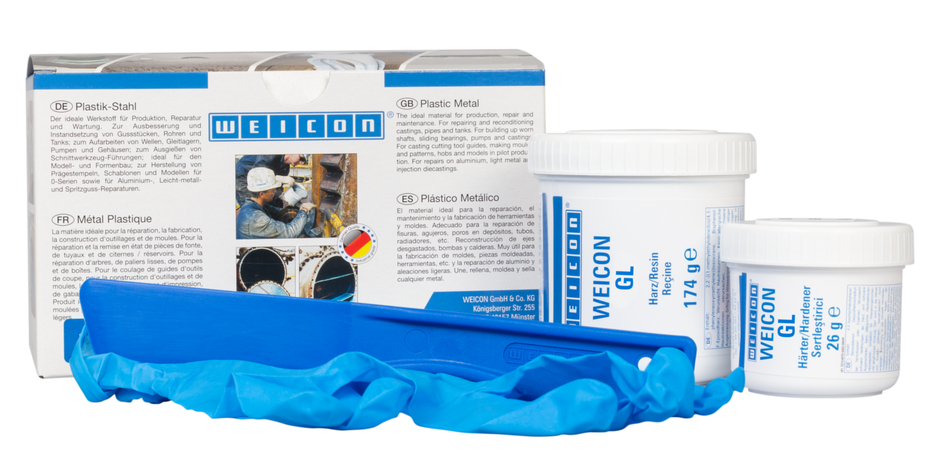 WEICON GL | Aşınma koruma kaplaması için mineral dolgulu epoksi reçine sistemi, hızlı kürlenme