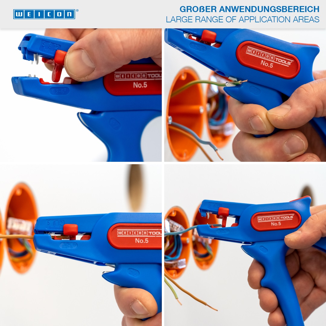 Kablo Sıyırıcı No. 5 | Tüm yaygın tek damarlı ve çok damarlı iletkenler için I çalışma aralığı 0,2 - 6,0 mm²