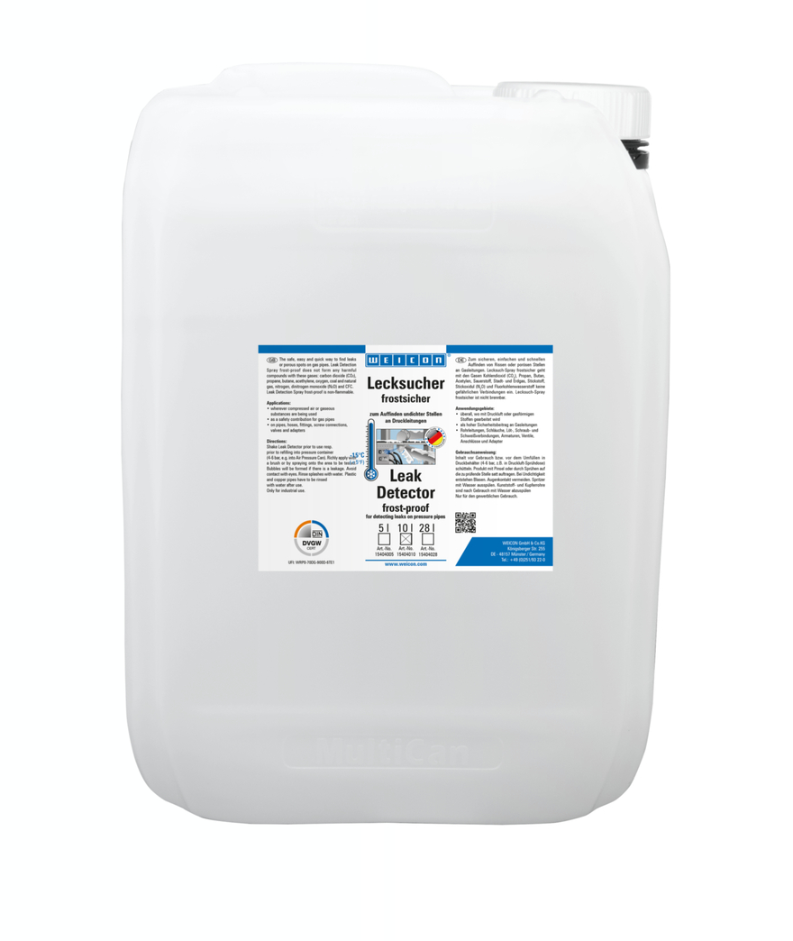 Kaçak Arama Spreyi- Donmaya Karşı Dirençli | -15 °C'ye kadar basınçlı hatlardaki çatlakları bulmak için