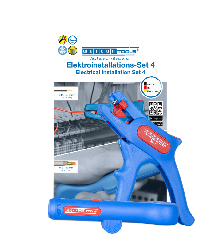 Elektrik Tesisatı Seti 4 | 2-piece stripping set incl. wire stripper and round cable stripper