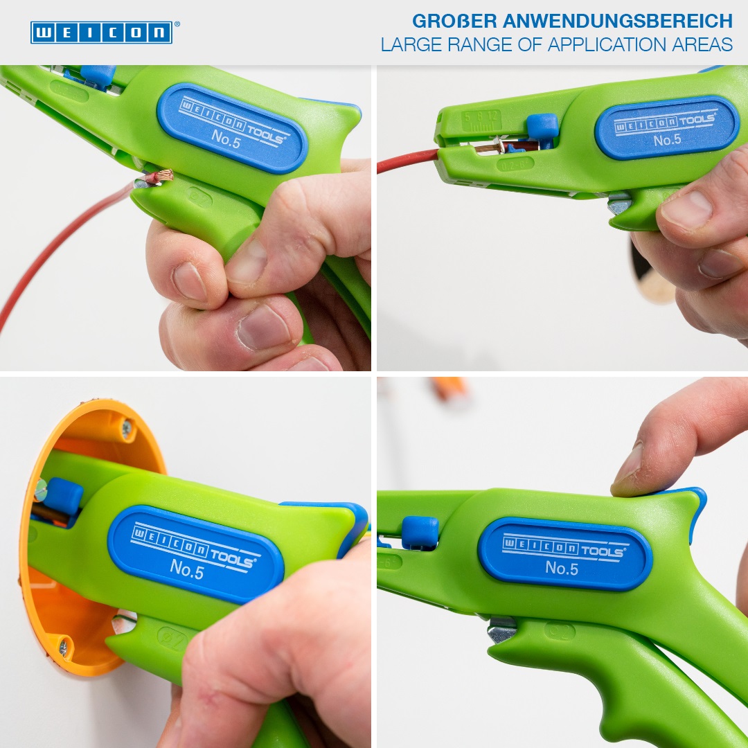 Kablo Soyucu No. 5 Green Line | Tüm yaygın çok telli ve tek telli iletkenler için sürdürülebilir sıyırma aleti I, çalışma aralığı 0,2 - 6,0 mm²
