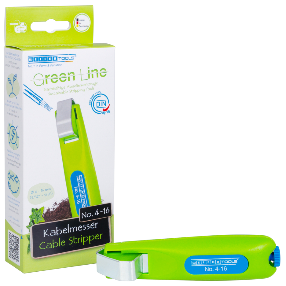 Kablo Soyucu No. 4-16 Green Line | Sürdürülebilir kablo sıyırma aleti, çalışma aralığı 4 - 16 mm Ø