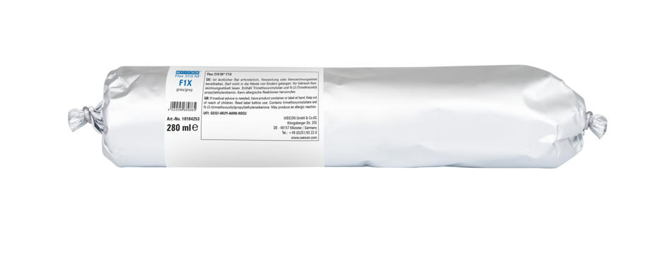 WEICON Green Tube Flex 310 M F1X | MS polimer esaslı, çok yüksek ilk yapışma özelliğine sahip, 180°C'ye kadar sıcaklığa dayanıklı yapıştırıcı ve sızdırmazlık maddesi