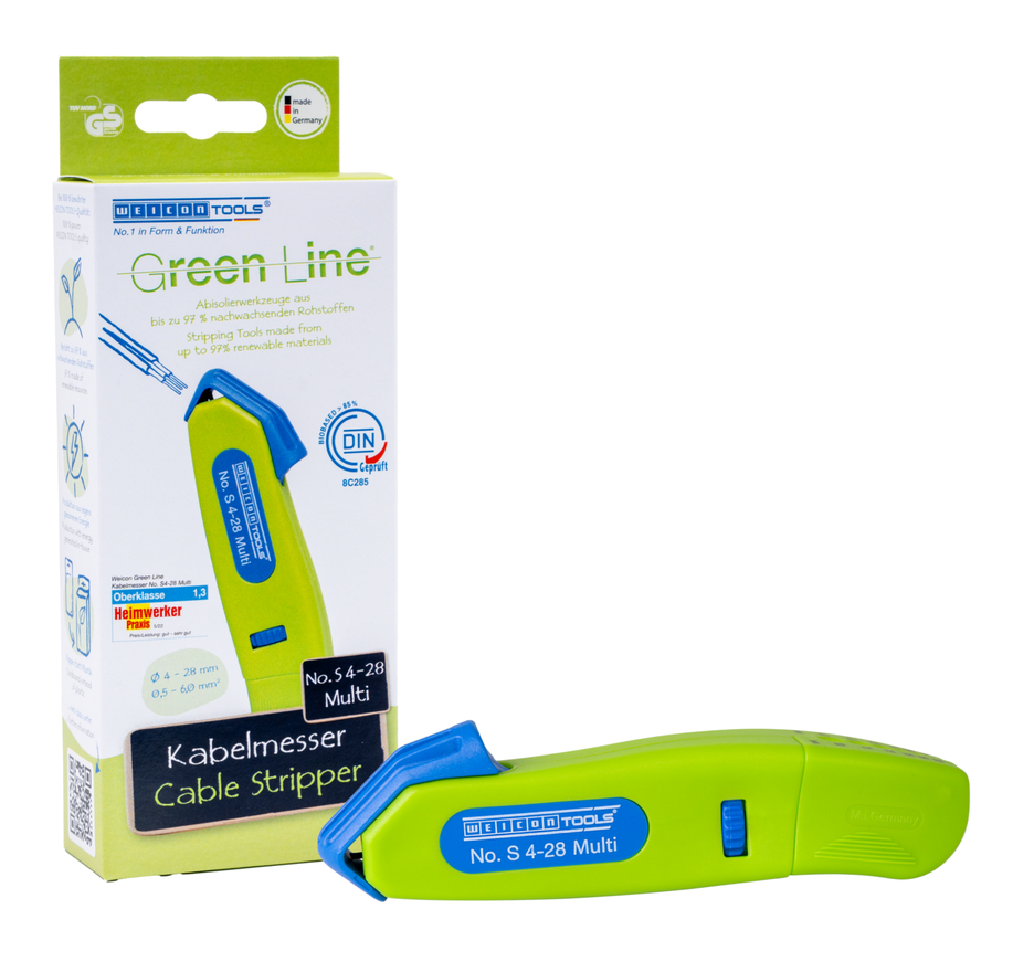 Kablo Soyucu No. S 4-28 Multi Green Line | Entegre sıyırma fonksiyonlu sürdürülebilir kablo sıyırma aleti I Çalışma aralığı 4 - 28 mm Ø