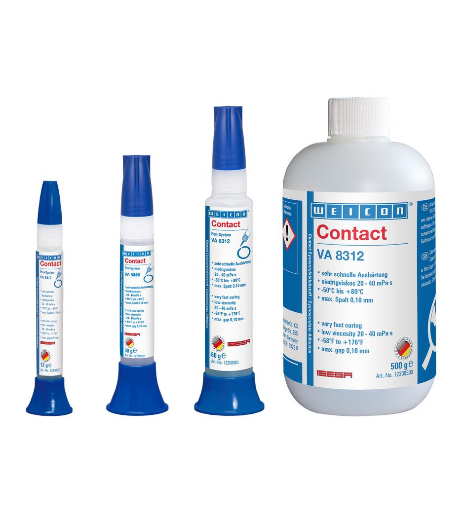 Contact VA 8312 Siyanoakrilat Yapıştırıcı | Gıda sektörü için anında yapıştırıcının yanı sıra EPDM elastomerler ve kauçuk