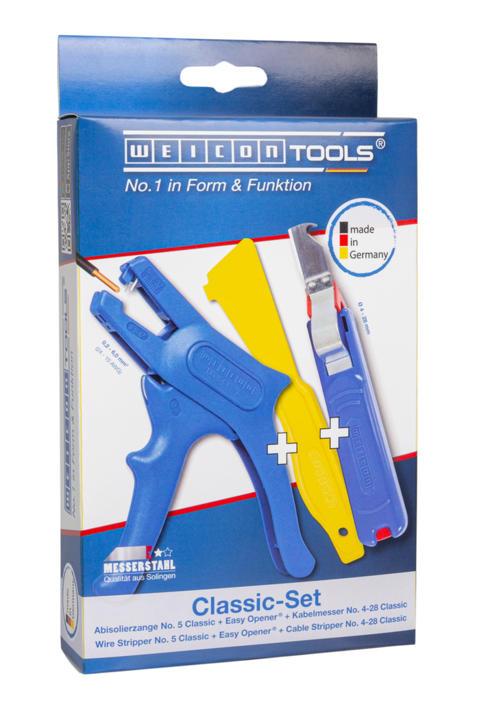 Klasik Takım Araçları | WEICON Classic-Set Tools Wire Stripper No.5, Easy Opener, WEICON Cable Knife      C 4-28