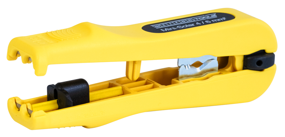 Mini-Solar 4/6 mm² | Kesiti 4 & 6 mm² olan yaygın fotovoltaik kabloları sıyırmak ve soymak için Mini-Solar 4/6 mm² | Kesiti 4 & 6 mm² olan yaygın fotovoltaik kabloları sıyırmak ve soymak için