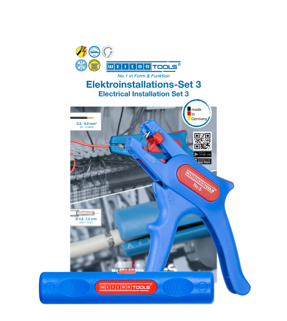 Elektrik Tesisatı Seti 3 | 2-piece Coax- stripping set incl. wire stripper and coax stripper