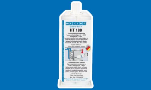 Mavi arka plan üzerinde epoksi yapıştırıcı