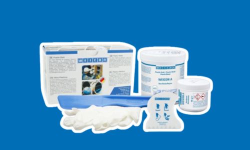 Mavi arka plan üzerinde epoksi reçine sistemi