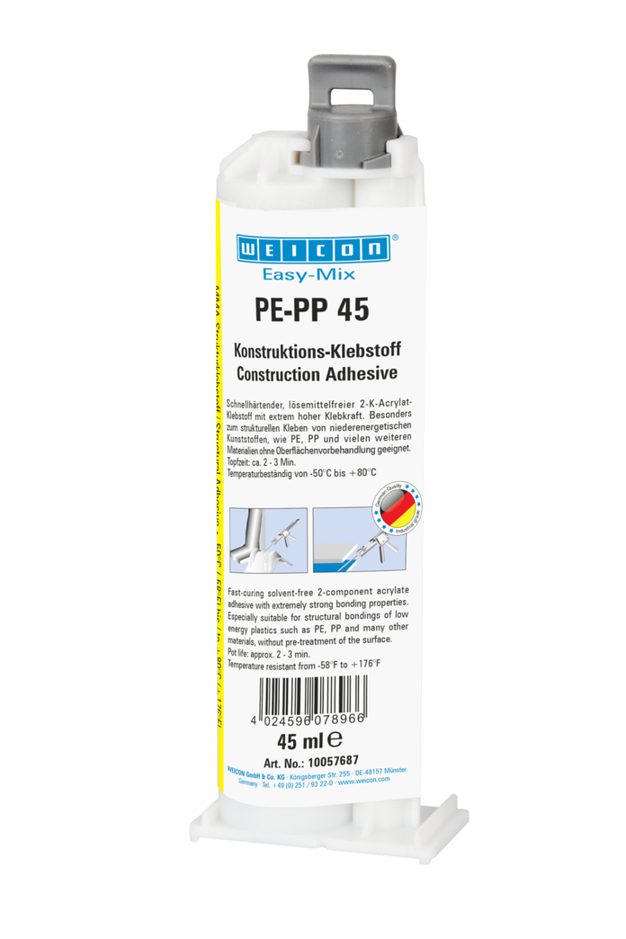 Easy-Mix PE-PP 45 Yapısal Akrilik Yapıştırıcı | Özel plastikler için metil akrilat bazlı yapısal yapıştırıcısı