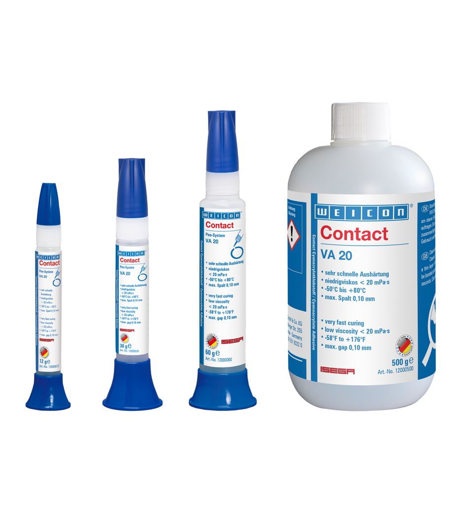 Contact VA 20 Siyanoakrilat Yapıştırıcı | Gıda sektörünün yanı sıra plastik ve kauçuk için hızlı yapıştırıcı