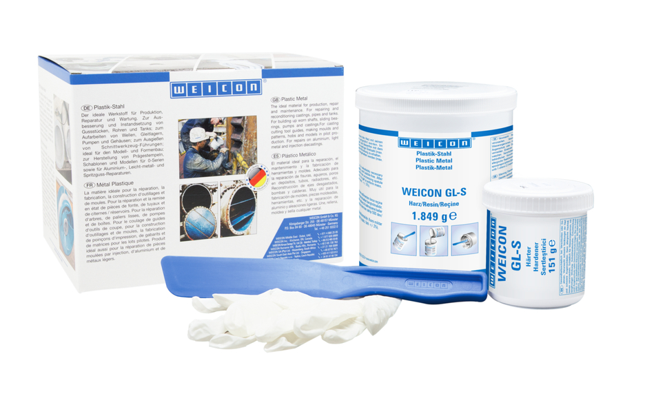 WEICON GL-S | Aşınma koruma kaplaması için mineral dolgulu epoksi reçine sistemi, yavaş kürlenme