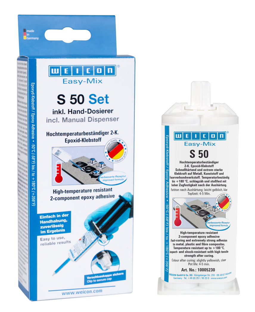 Easy-Mix S 50 | Hızlı onarım ve bakım çalışmaları için yüksek sıcaklığa dayanıklı epoksi reçine yapıştırıcı