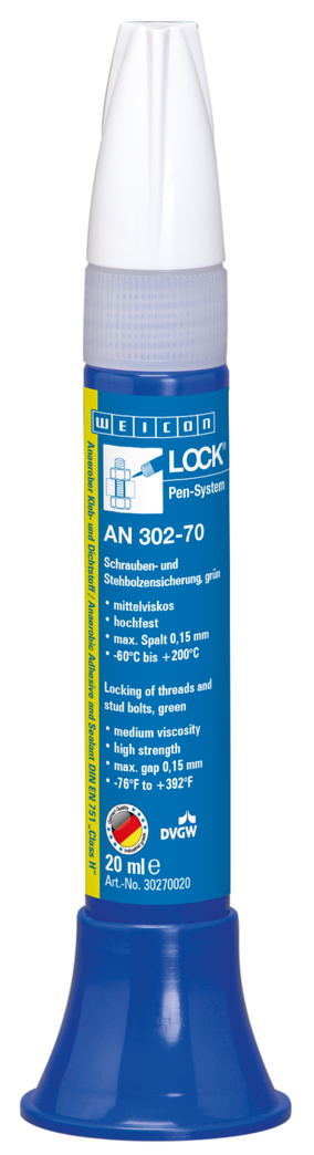 WEICONLOCK® AN 302-70 Cıvata ve Dişli Sabitleyici | Yüksek mukavemetli, orta viskoziteli, içme suyu onaylı