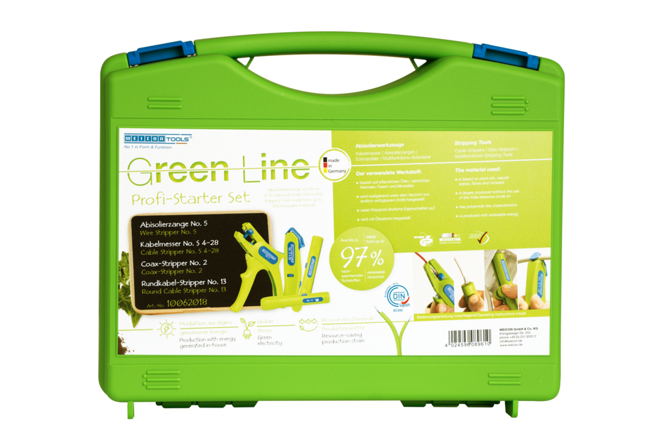 Profesyonel - Başlangıç Seti Green Line | Sürdürülebilir sıyırma aletleri I Ev kurulumları için 4 parçalı sıyırma seti