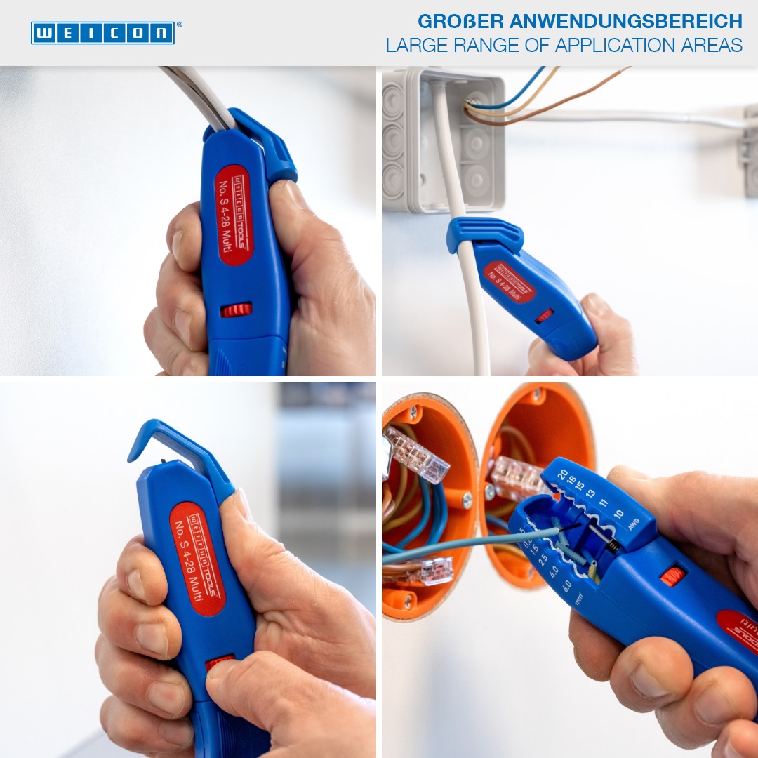 Kablo Soyucu No. S 4 - 28 Multi | Entegre sıyırma fonksiyonu ile I çalışma aralığı 4 - 28 mm Ø I çalışma aralığı sıyırma 0,5 - 6,0 mm²