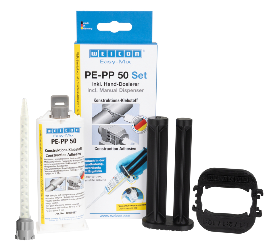 Easy-Mix PE-PP 50 Yapısal Akrilik Yapıştırıcı | Özel plastikler için metil akrilat bazlı yapısal yapıştırıcı