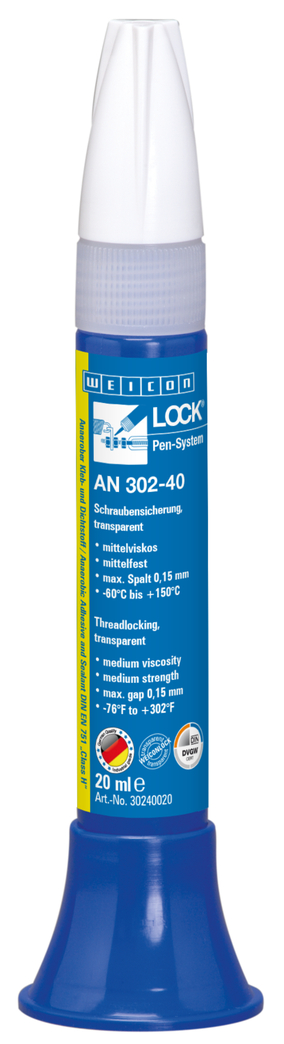 WEICONLOCK® AN 302-40 Cıvata Sabitleyici | Orta mukavemet, DVGW onaylı