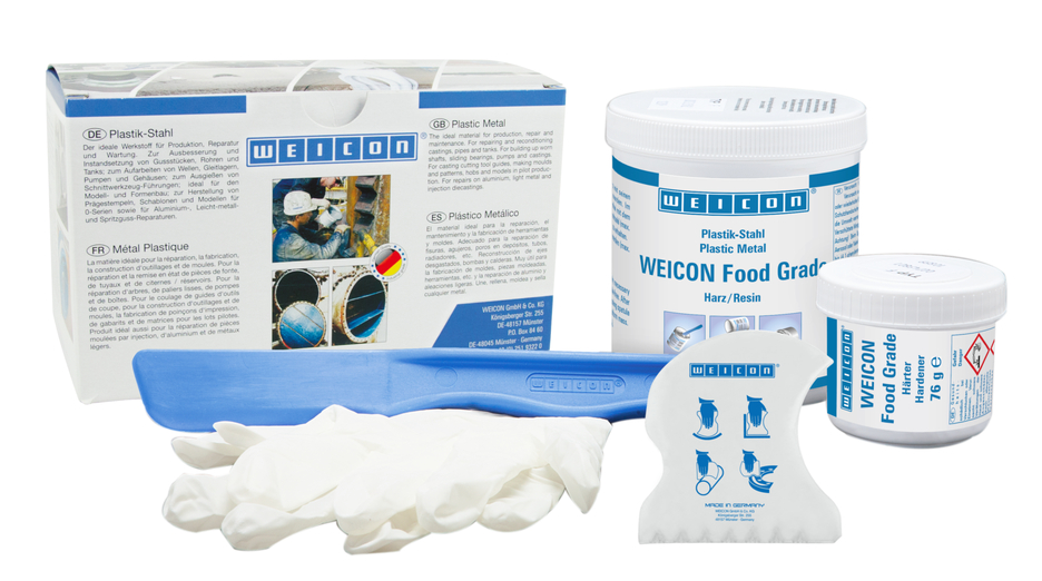 WEICON Food Grade | Aşınmaya karşı koruyucu, gıda onaylı seramik dolgulu epoksi reçine sistemi